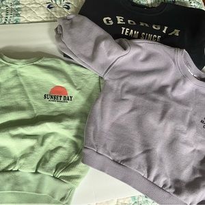 3 Sweatshirts.. size 3-4 and 6